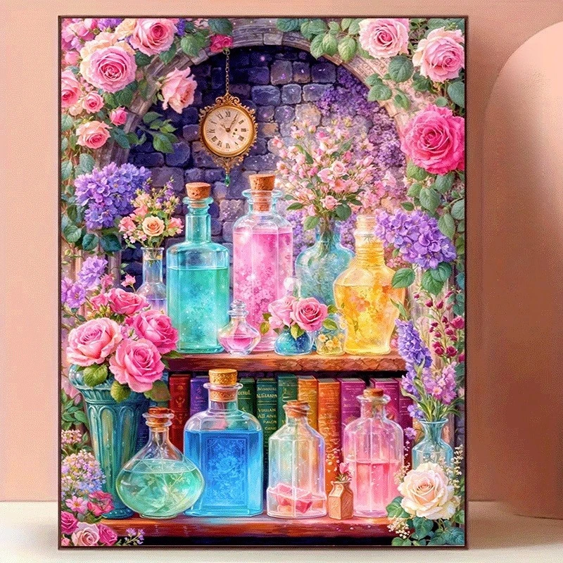Resin Art Work - ダイヤモンドペイント カラフルな花/ケーキ/美しさをテーマにしたDIYダイヤモンドペイント モザイクアート、手芸、理想的なギフト、DIYアート作品