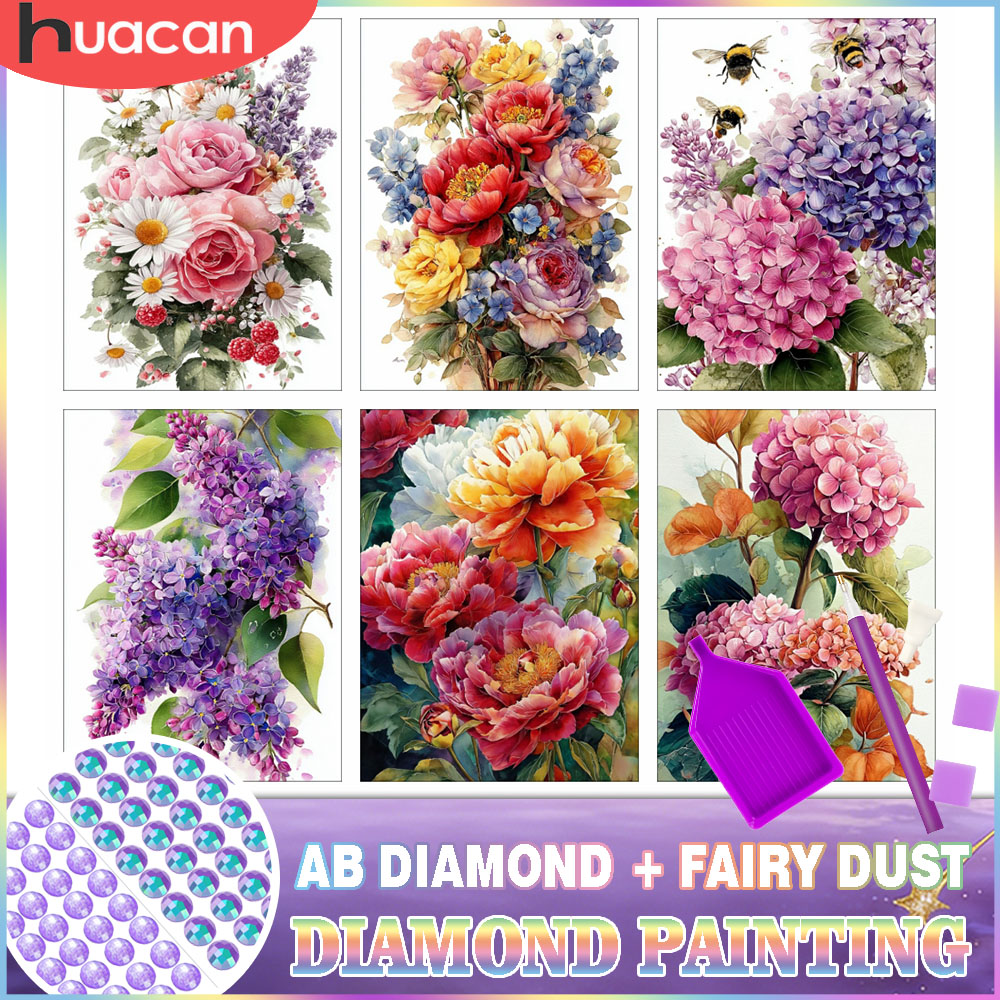 Resin Art Rose - HUACAN ダイヤモンドペインティングキット 花 ローズ ハイドランジア AB