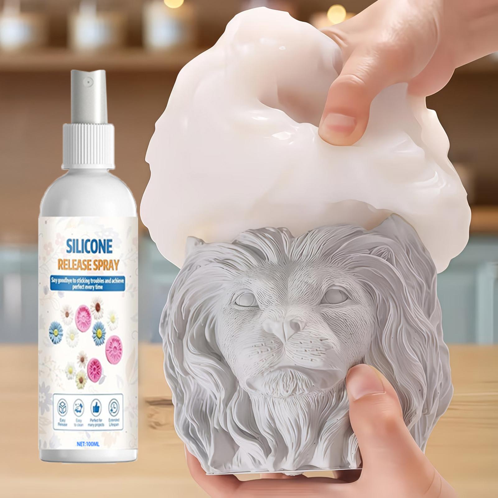 Release Spray Silicone - DIYモールドスプレー 100ml 簡単脱型剤 モールドリリース剤 シリコンリリーススプレー ブラシ付き