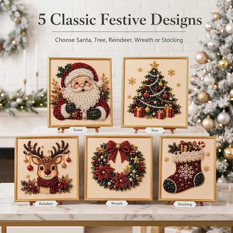 クリスマスパールダイヤモンドペインティングアートセット（フレ - Resin Art Wallpaper のレビューと価格