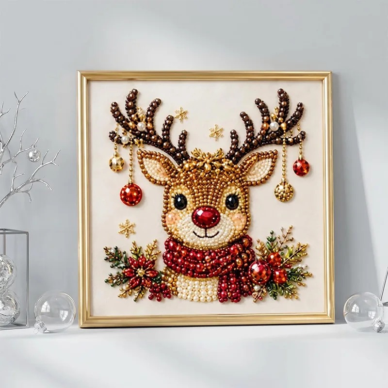 クリスマスパールダイヤモンドペインティングアートセット（フレ - Resin Art Wallpaper のレビューと価格
