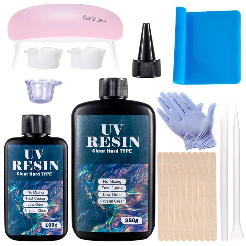ハード UV 樹脂接着剤キット 高速硬化エポキシ樹脂 UV  - Resin Art Equipment のレビューと価格