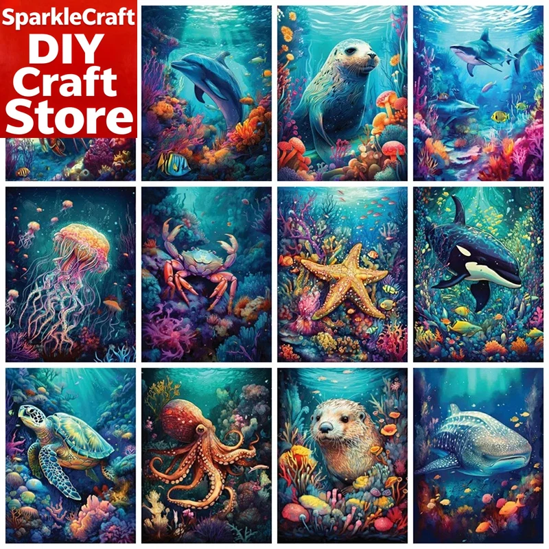 1PC フレームレスフルスクエアラウンドダイヤモンド塗装キッ - Resin Art Wallpaper のレビューと価格