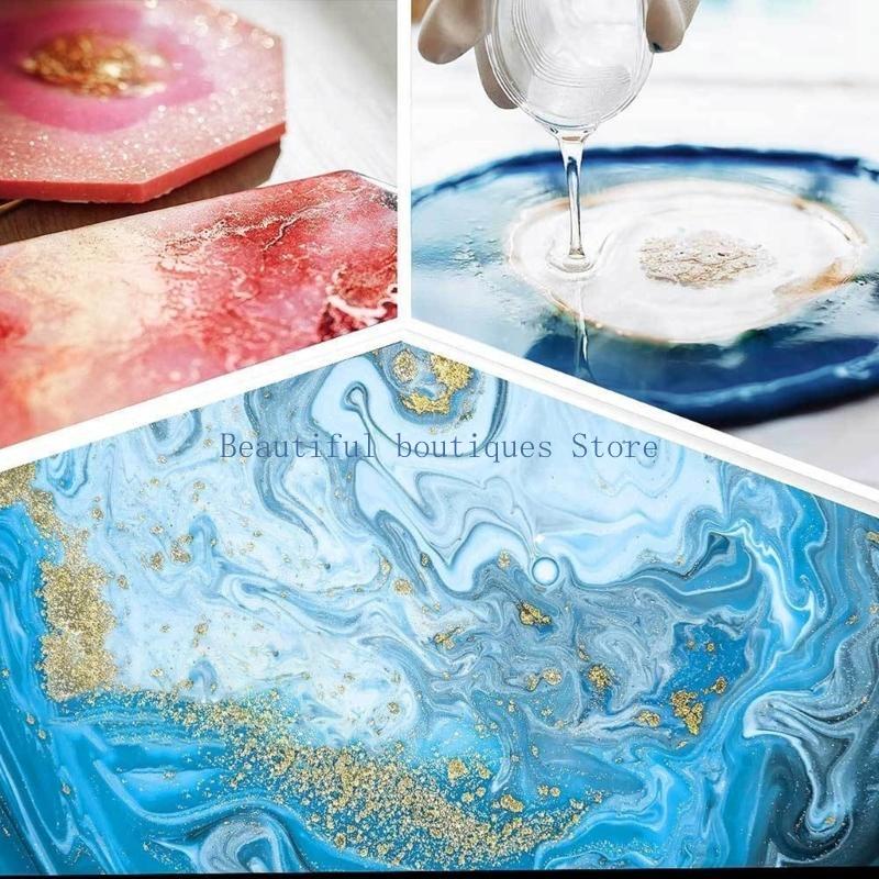 U4LF 工芸品や釘用のゴールドカラーフレーク エポキシ樹脂 - Resin Art Equipment のレビューと価格
